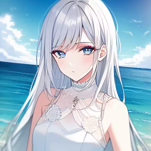 海辺の白い少女（元素法典使用）