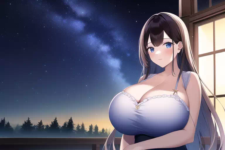 夜景ドレスお嬢様おっぱい