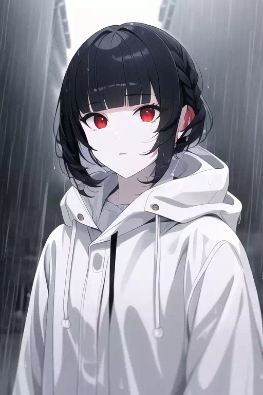 雨の中の少女たち