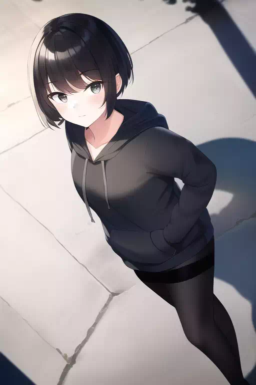 ぴっちり黒タイツを履いたカッコいい女の子