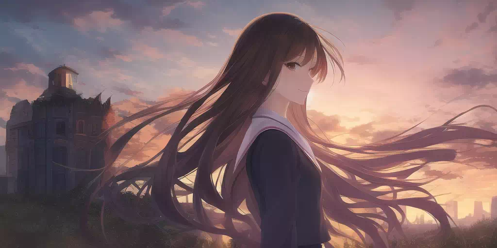 振り向く女の子