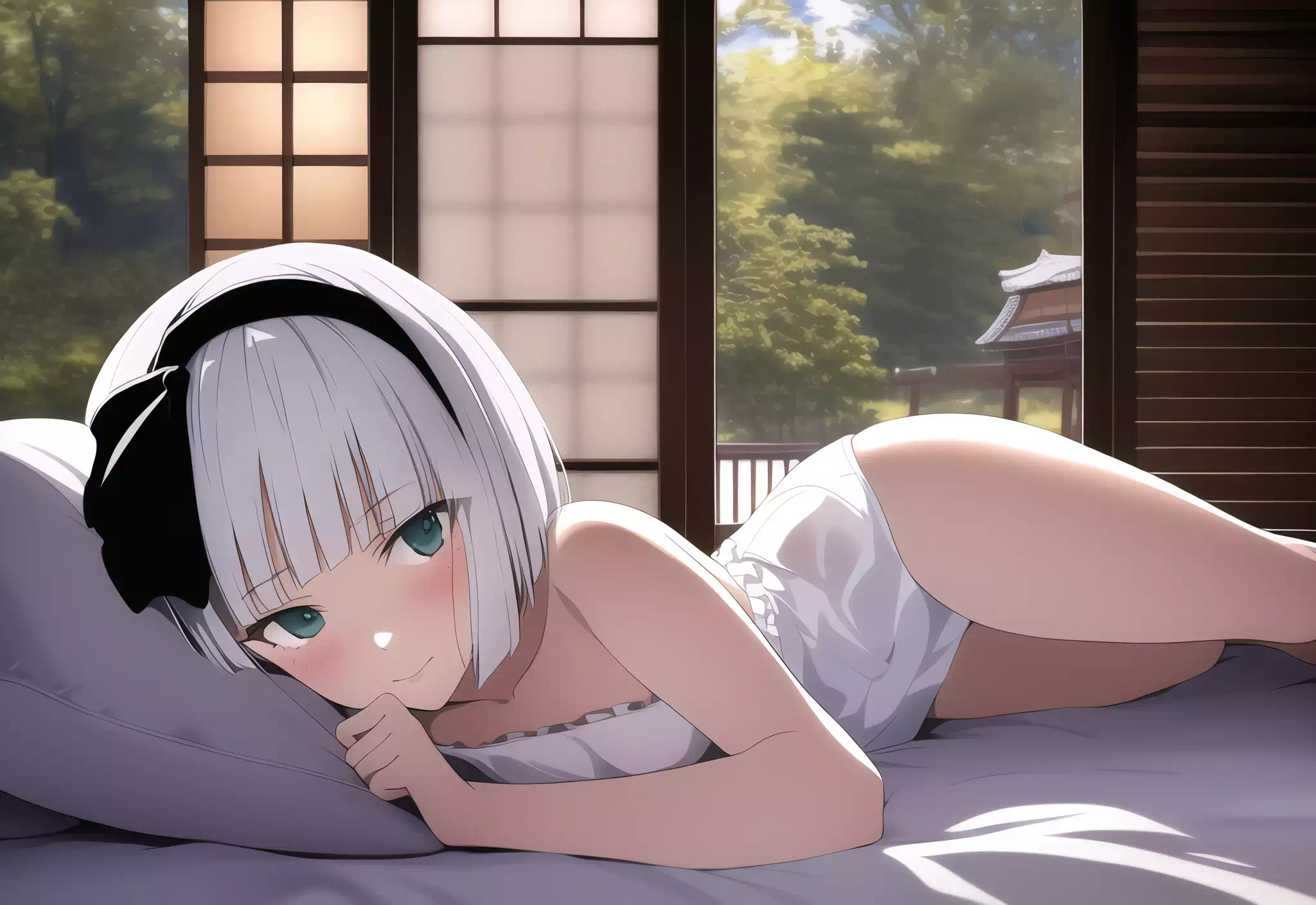 布団の上の妖夢さん