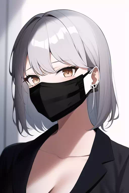 健全な銀髪黒マスク娘