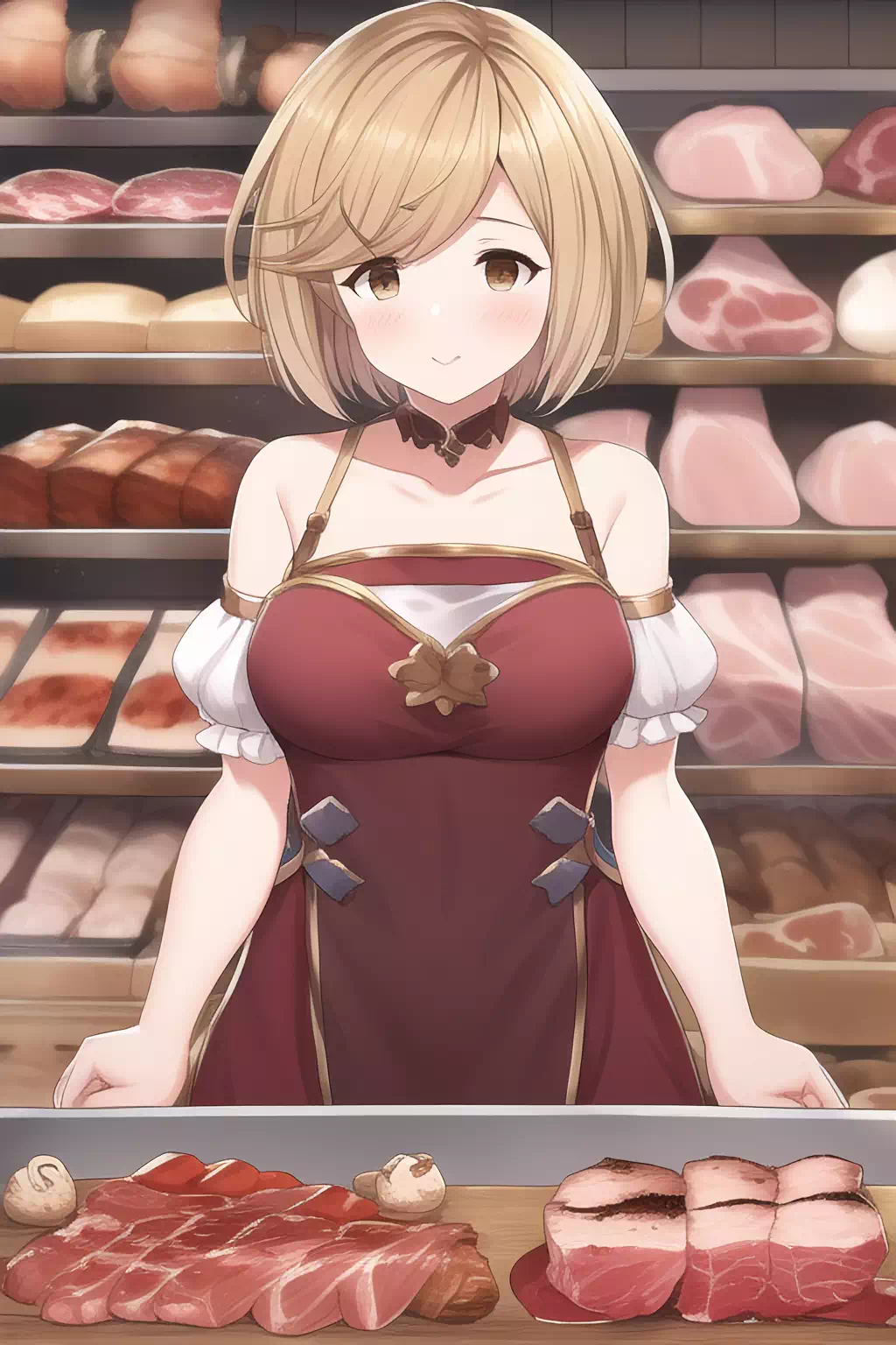古戦場で余ったお肉で肉屋を始めるジータちゃん