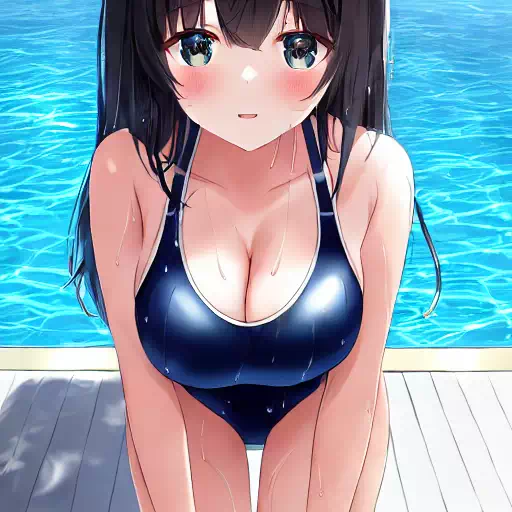 スク水 黒髪の美少女83