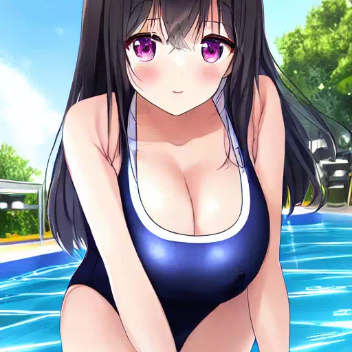 スク水 黒髪の美少女92