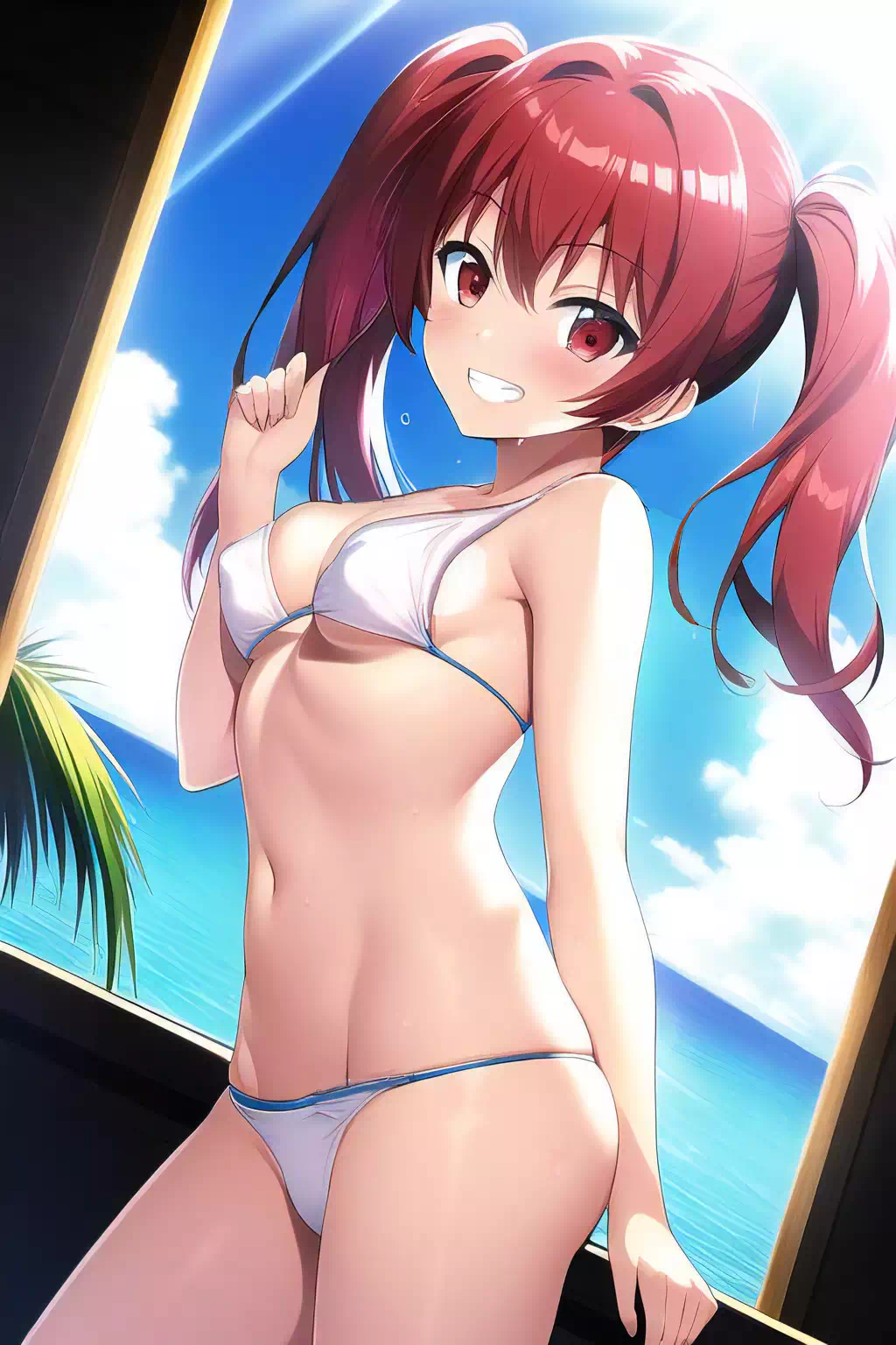 布面積が小さいビキニ姿の我妻天