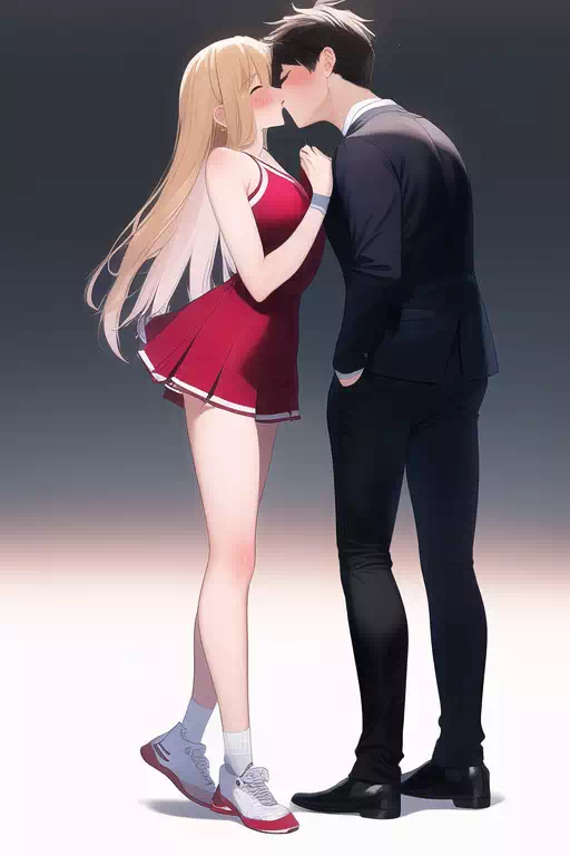 Cheergirl kissing her BF3