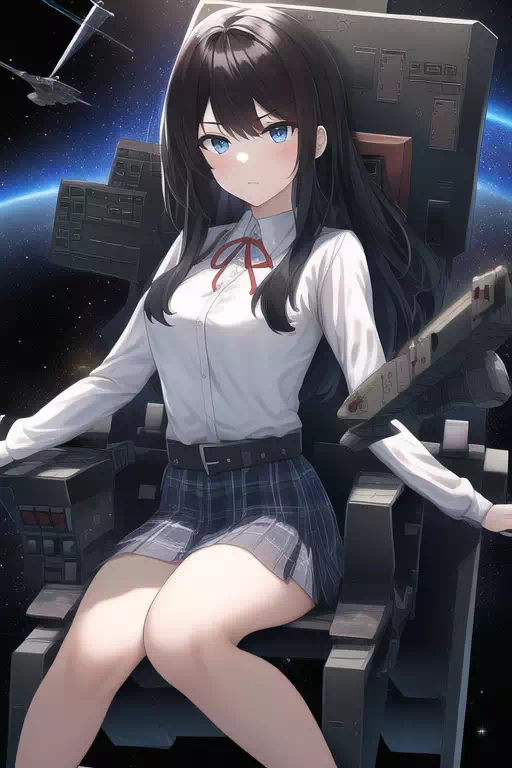 AIにコックピットに乗り込んだJKを描いてもらう