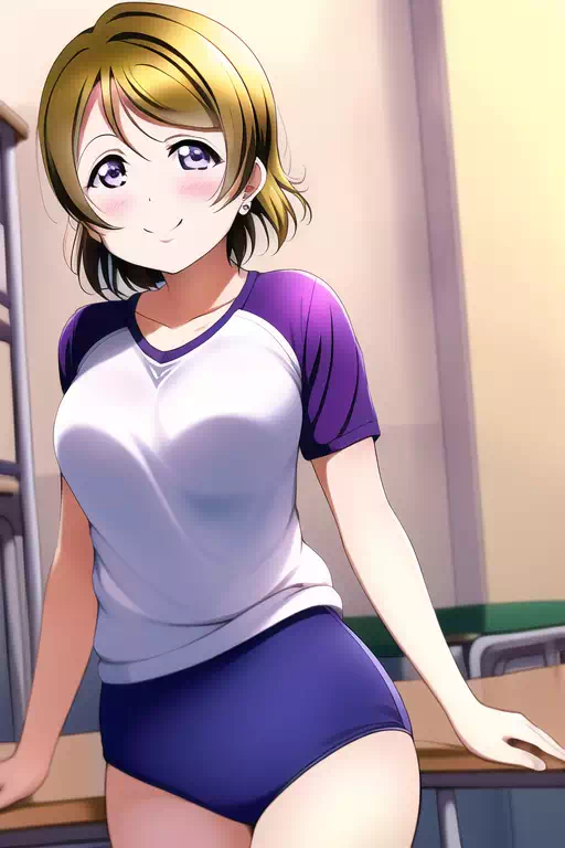 教室でブルマの花陽ちゃん