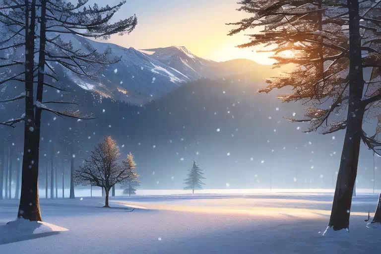 冬　雪山　背景　風景