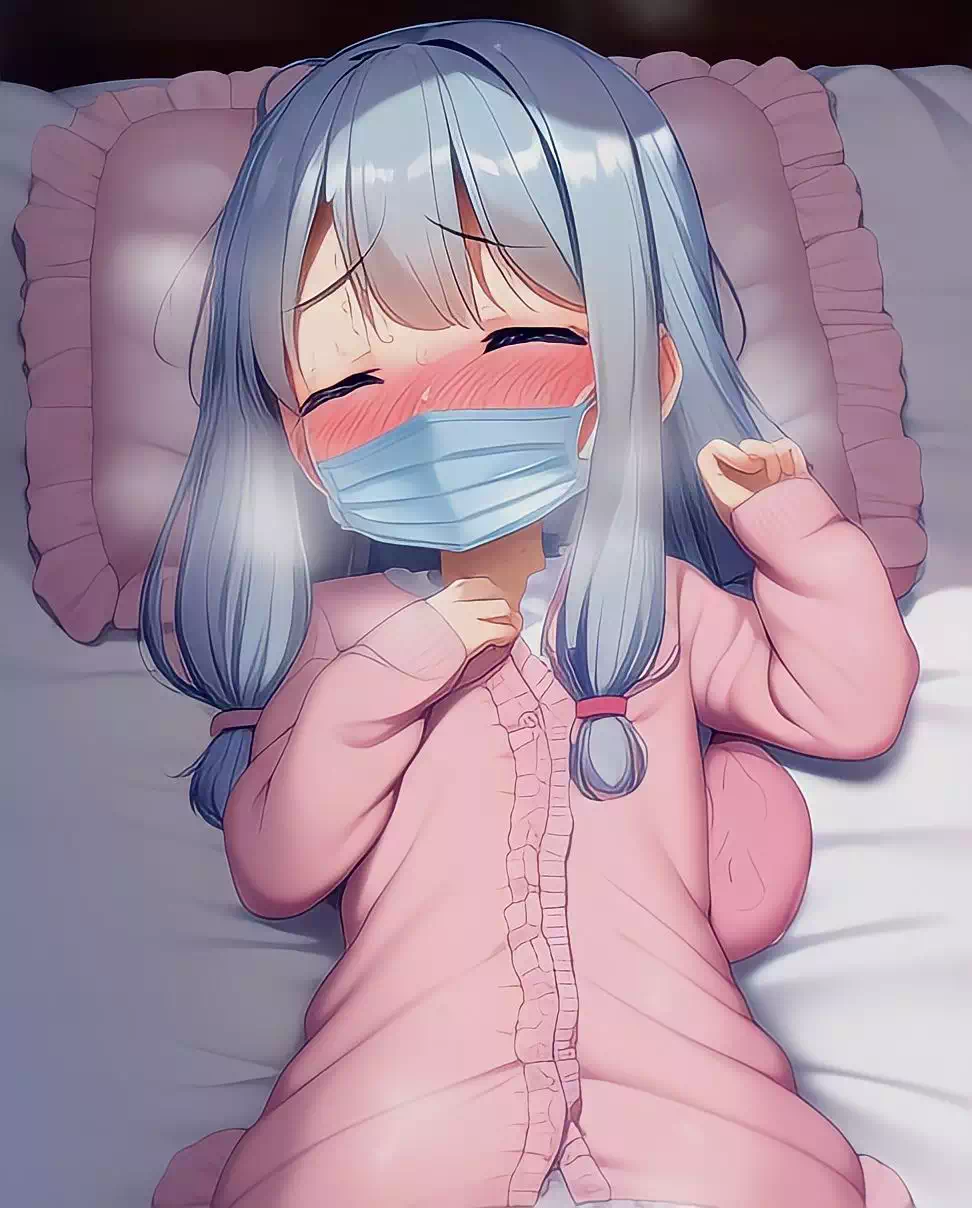 高熱を出し、苦しそうに眠る女の子