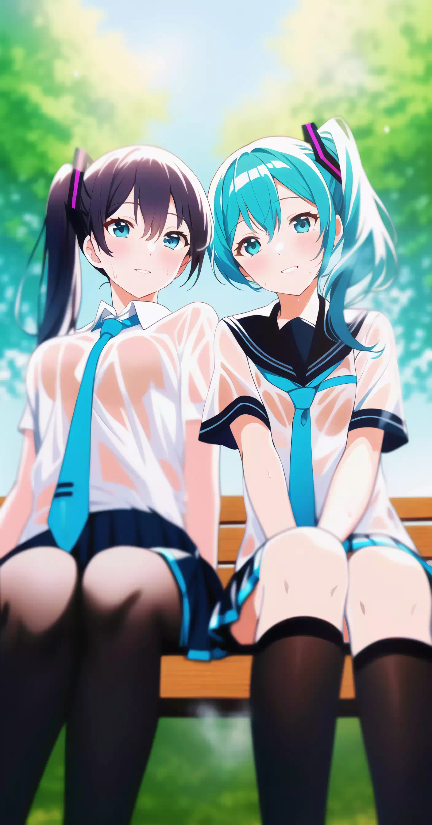 2 x Side Pontytail=Twintail