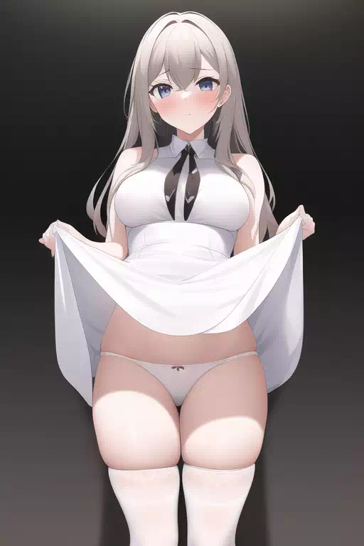 清楚な白い服でパンチラしている女の子