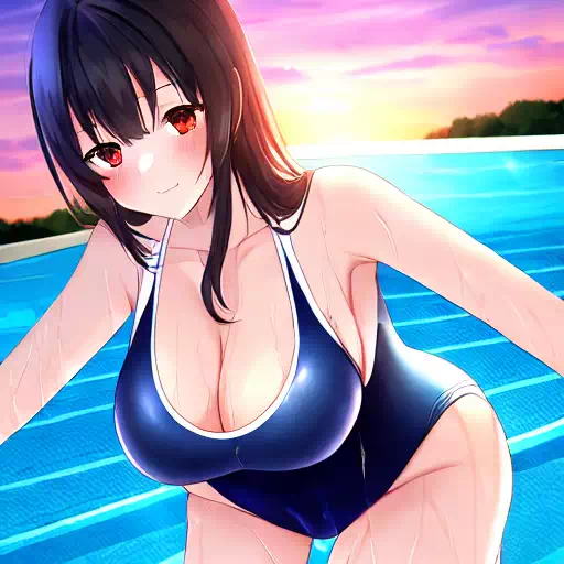 スク水 黒髪の美少女110