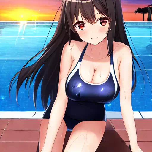 スク水 黒髪の美少女111