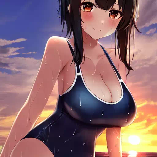 スク水 黒髪の美少女117
