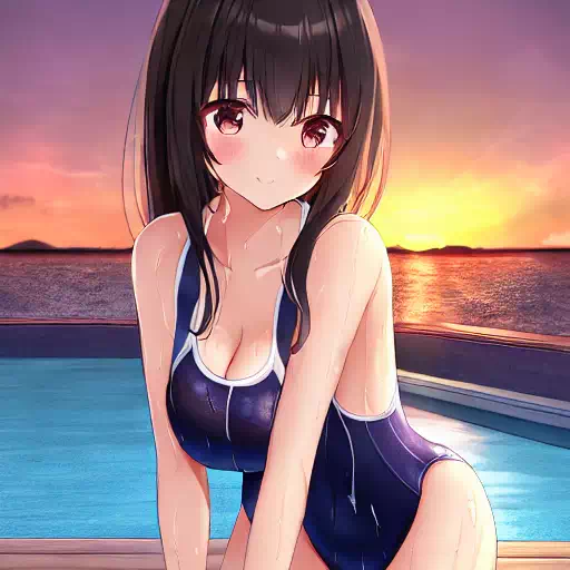 スク水 黒髪の美少女120