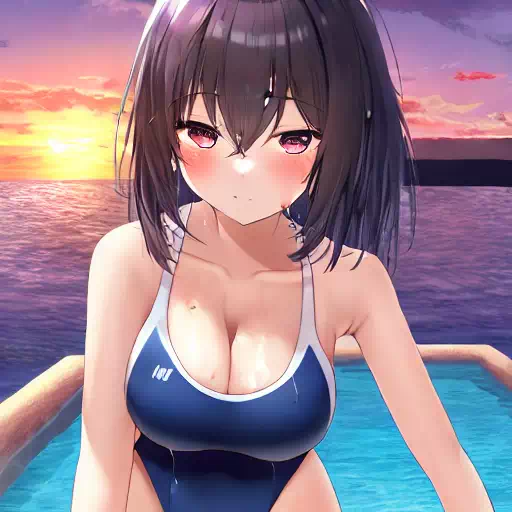 スク水 黒髪の美少女124