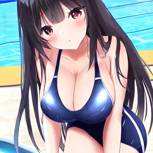 スク水 黒髪の美少女132