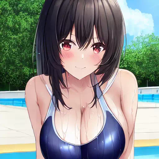 スク水 黒髪の美少女137