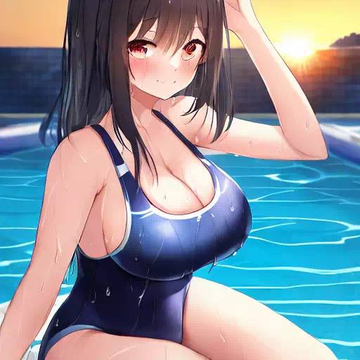 スク水 黒髪の美少女145