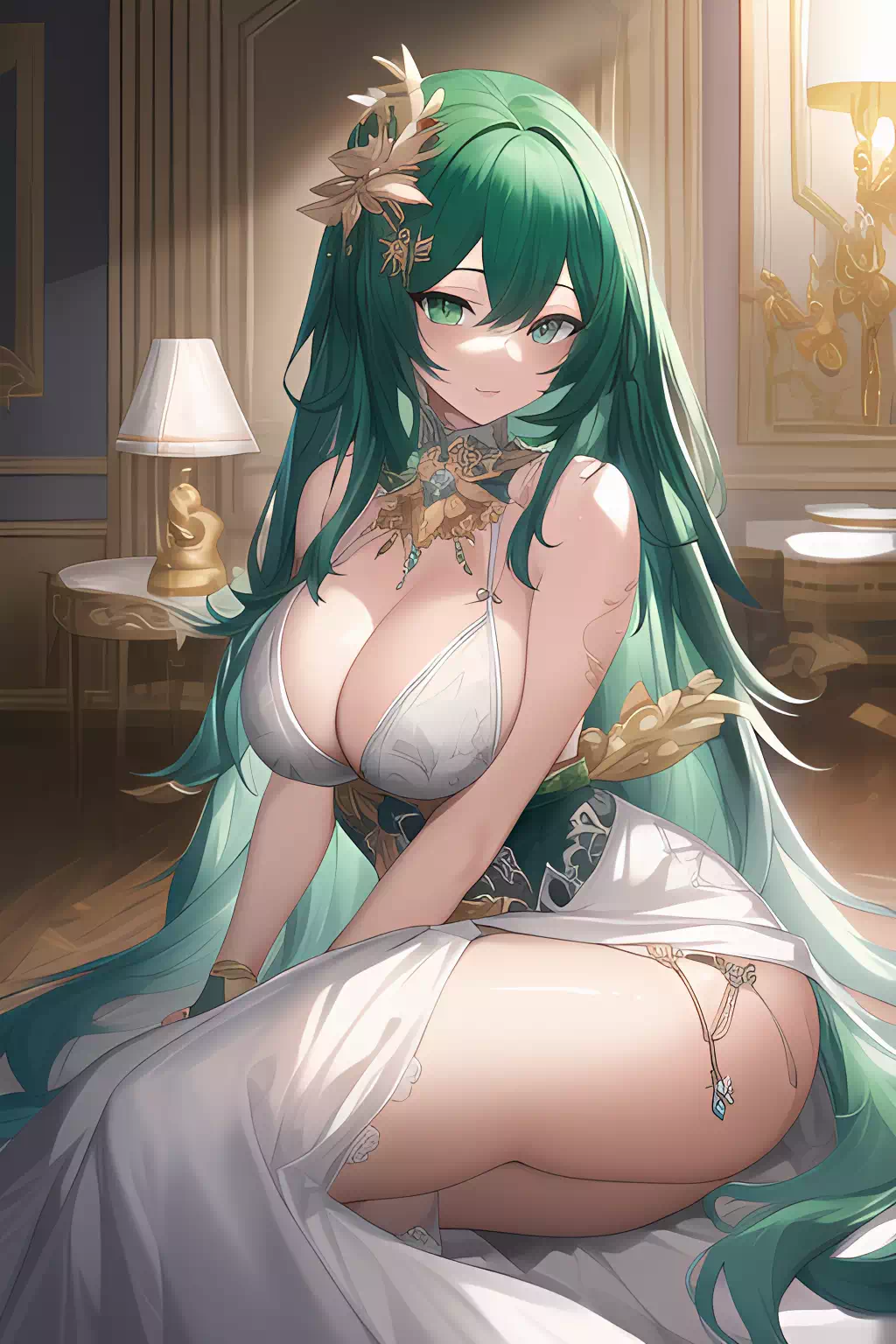 Green haired girl