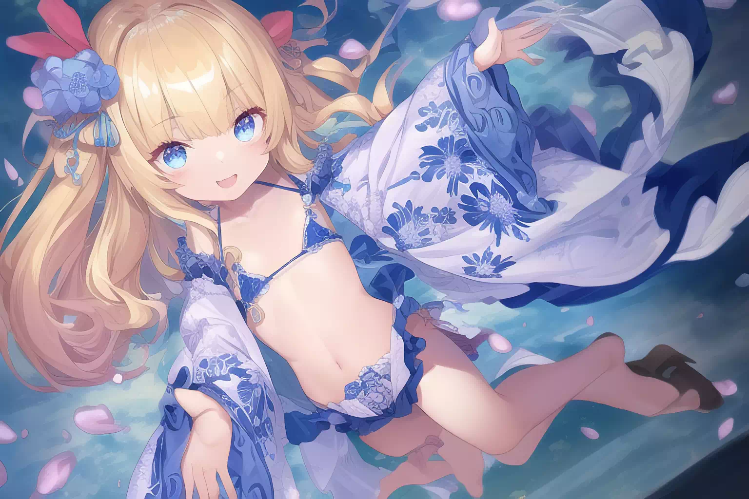 【AI】金髪ロリに振袖水着着せても委員会