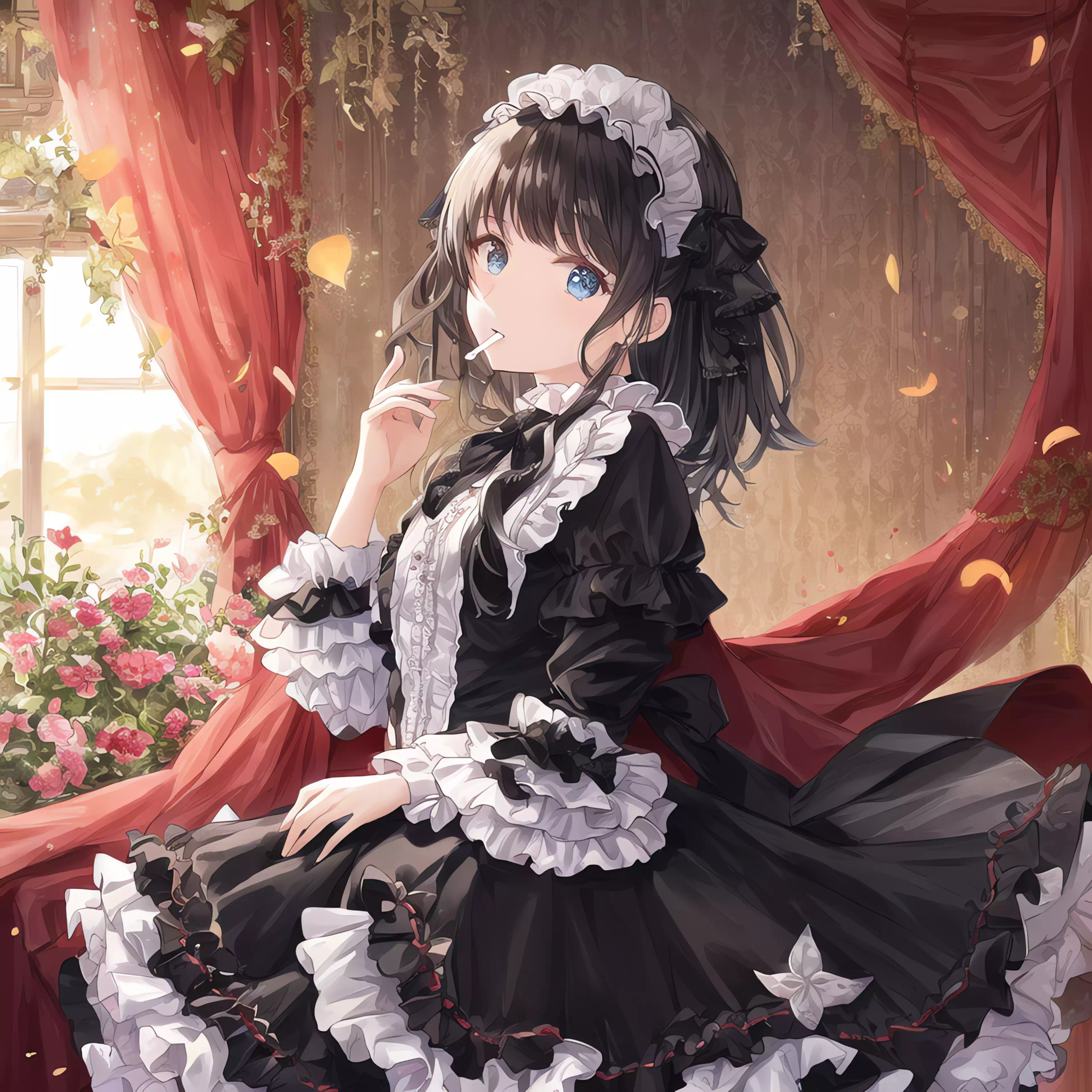 ゴスロリ煙草少女