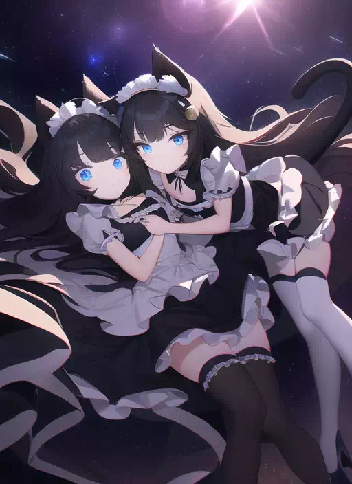 星+闇珀と夜珀ちゃん+他の子達のAI生成無双