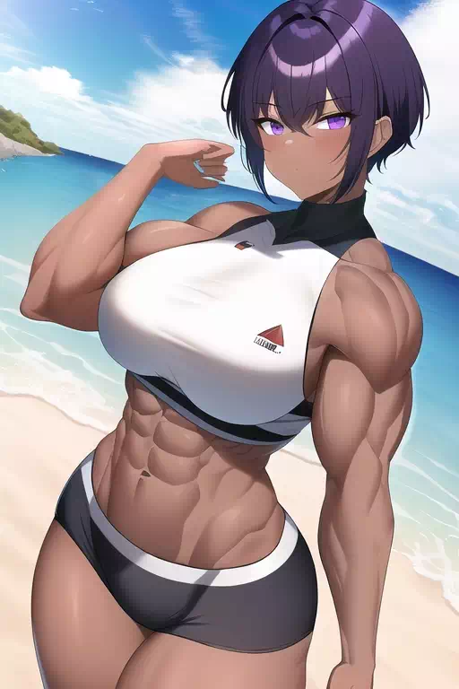 海?上的黑皮巨乳大姐姐