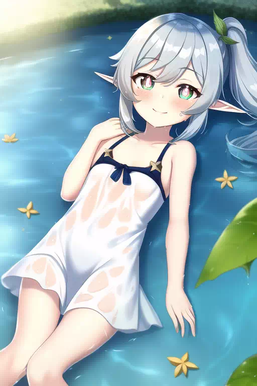 たくさん遊んで旅人を見上げるナヒーダちゃん