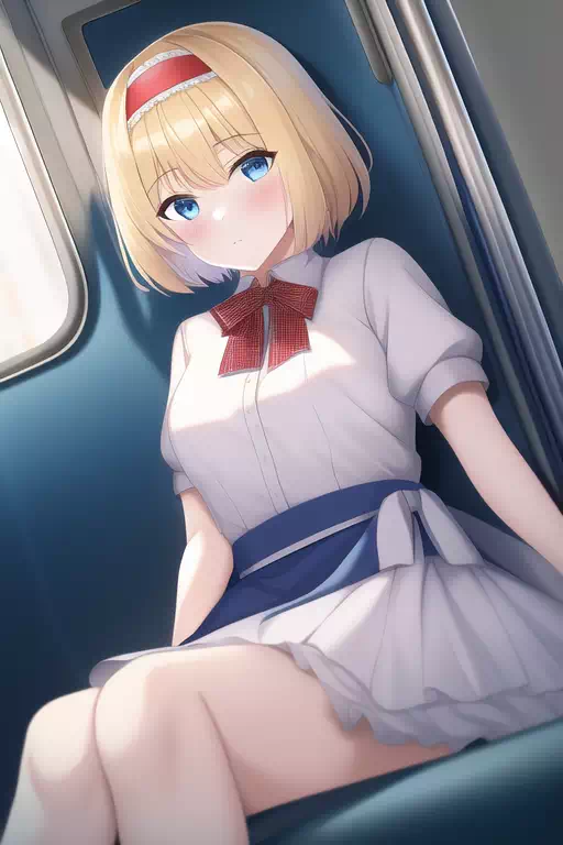 初めての遠出デートで緊張気味なアリス・マーガトロイド(東方)