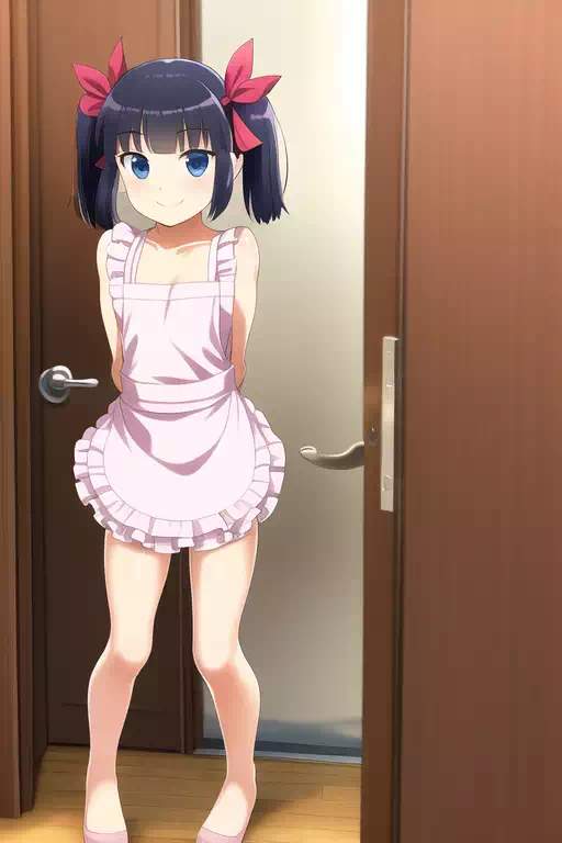 裸エプロンで出迎えてくれる男の娘妻