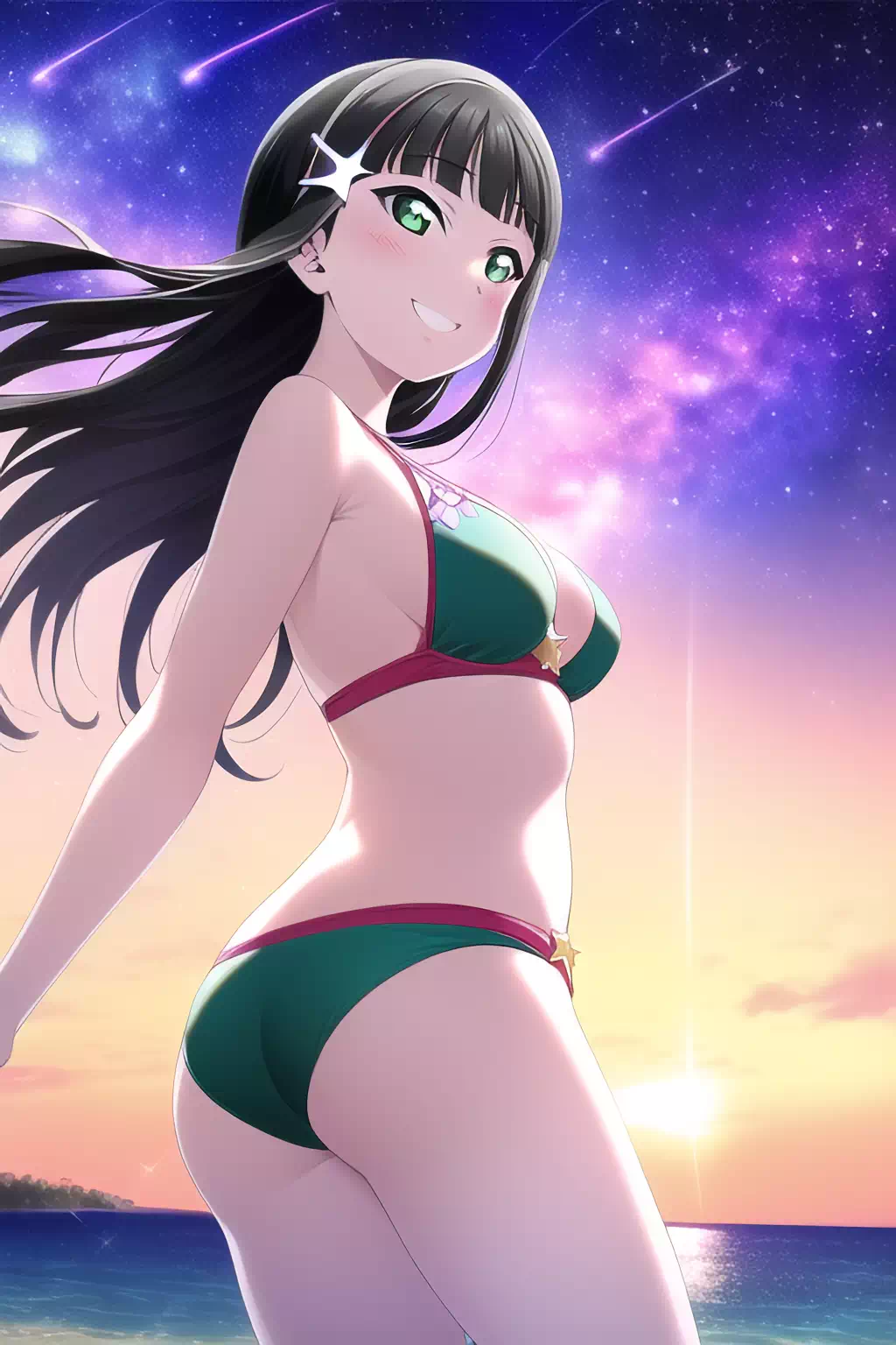 ダイヤと星空瞬くサンセットビーチで