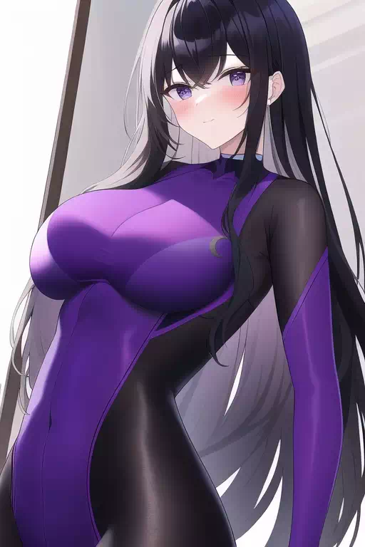 紫ボディスーツのお姉さん
