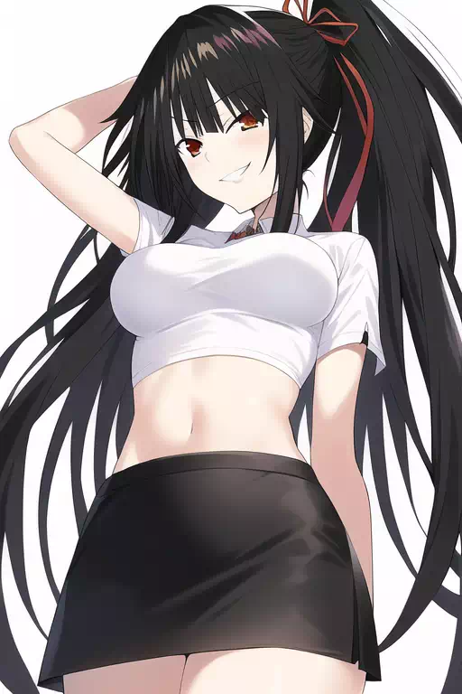 時崎狂三 ミニスカート 試練へそ