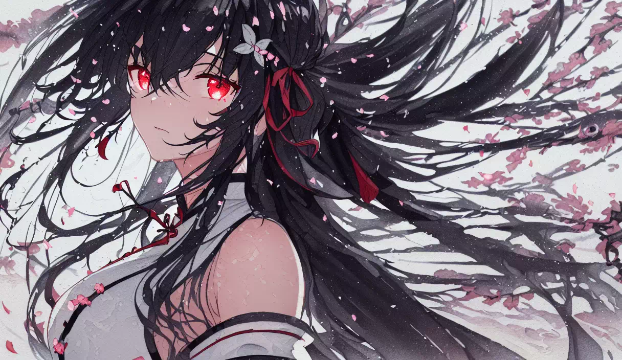[AI art]水墨画風のチャイナドレスの女の子 水墨?少女