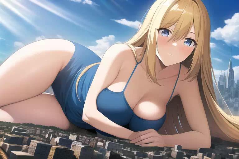 【NovelAI】巨大娘まとめ 金髪・キャミソール