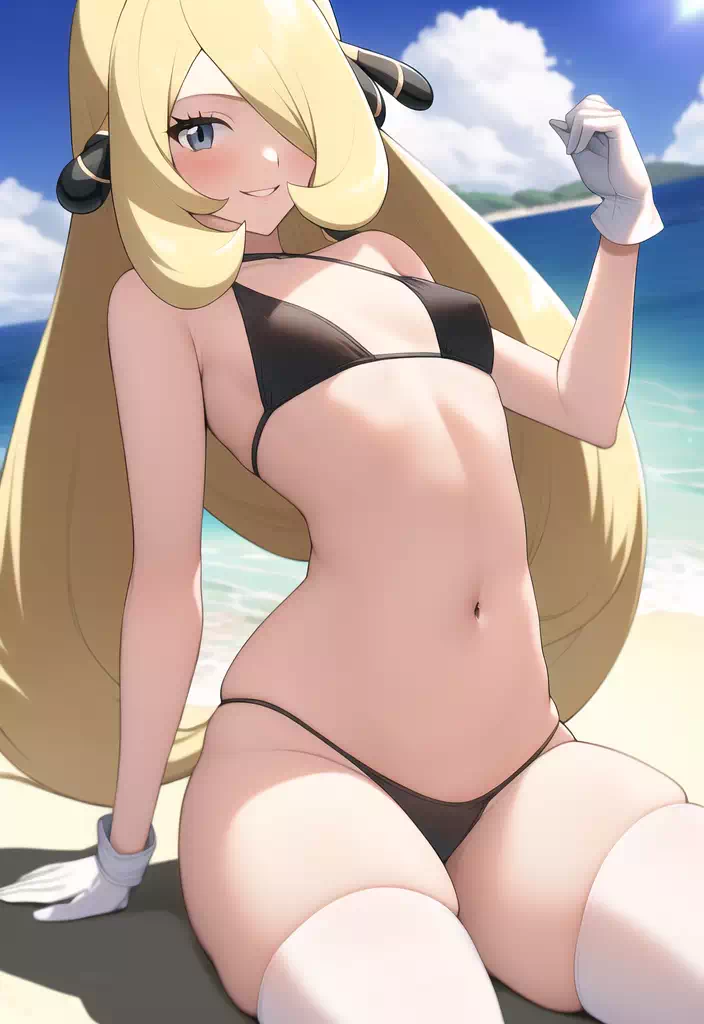 Cynthia at the beach