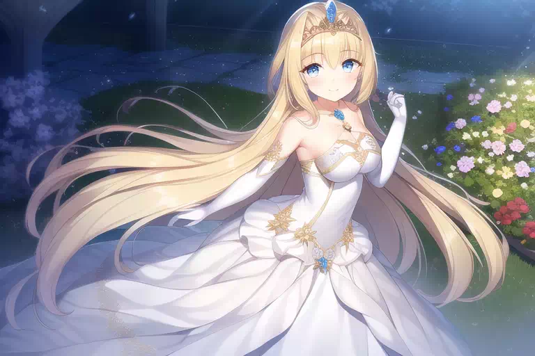 昼と夜のお庭でドレスをフリフリ [ネットで見かけたあの子]