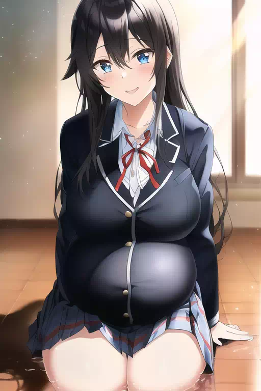 ボテ腹制服：雪ノ下雪乃