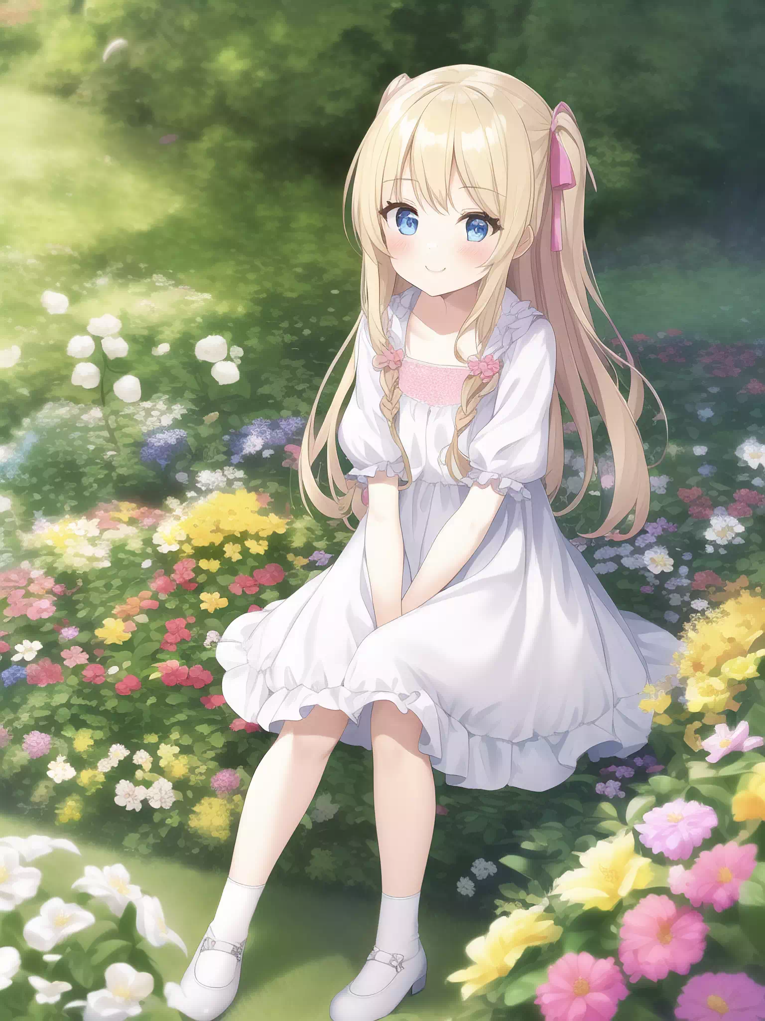 お花畑の金髪少女