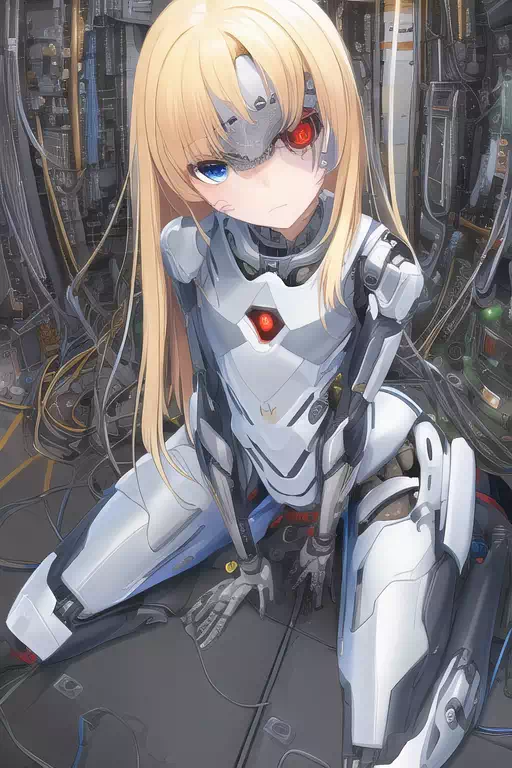 壊れたアンドロイドの顔