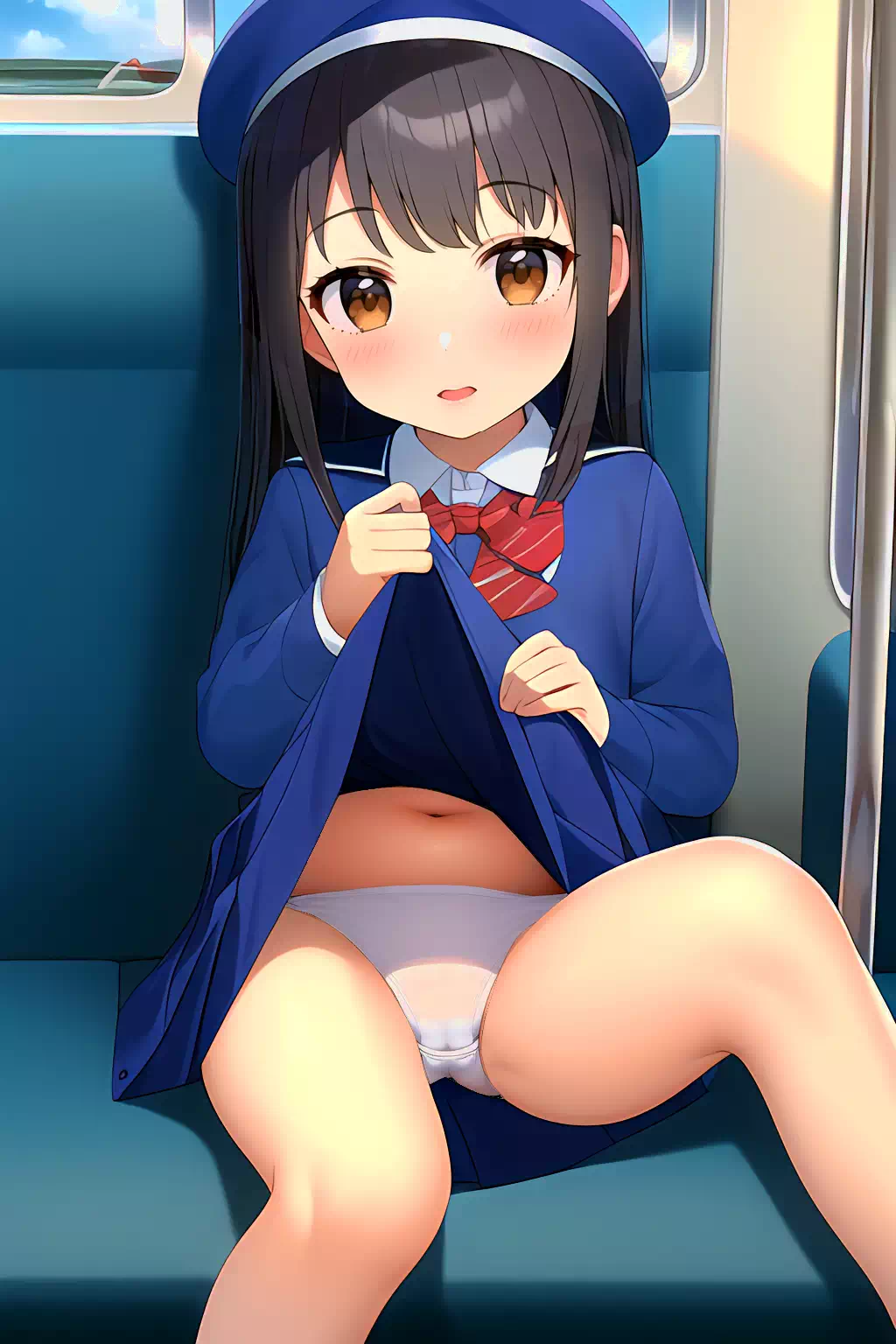 電車で見せてくれる女の子