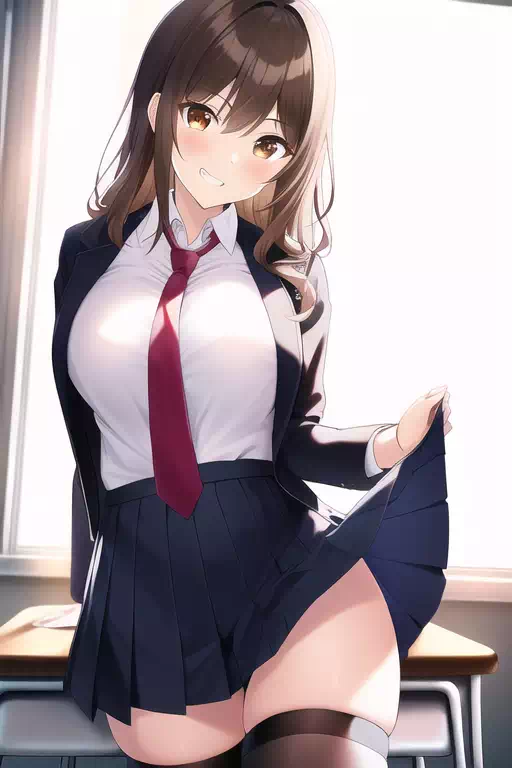 スカートたくし上げ娘