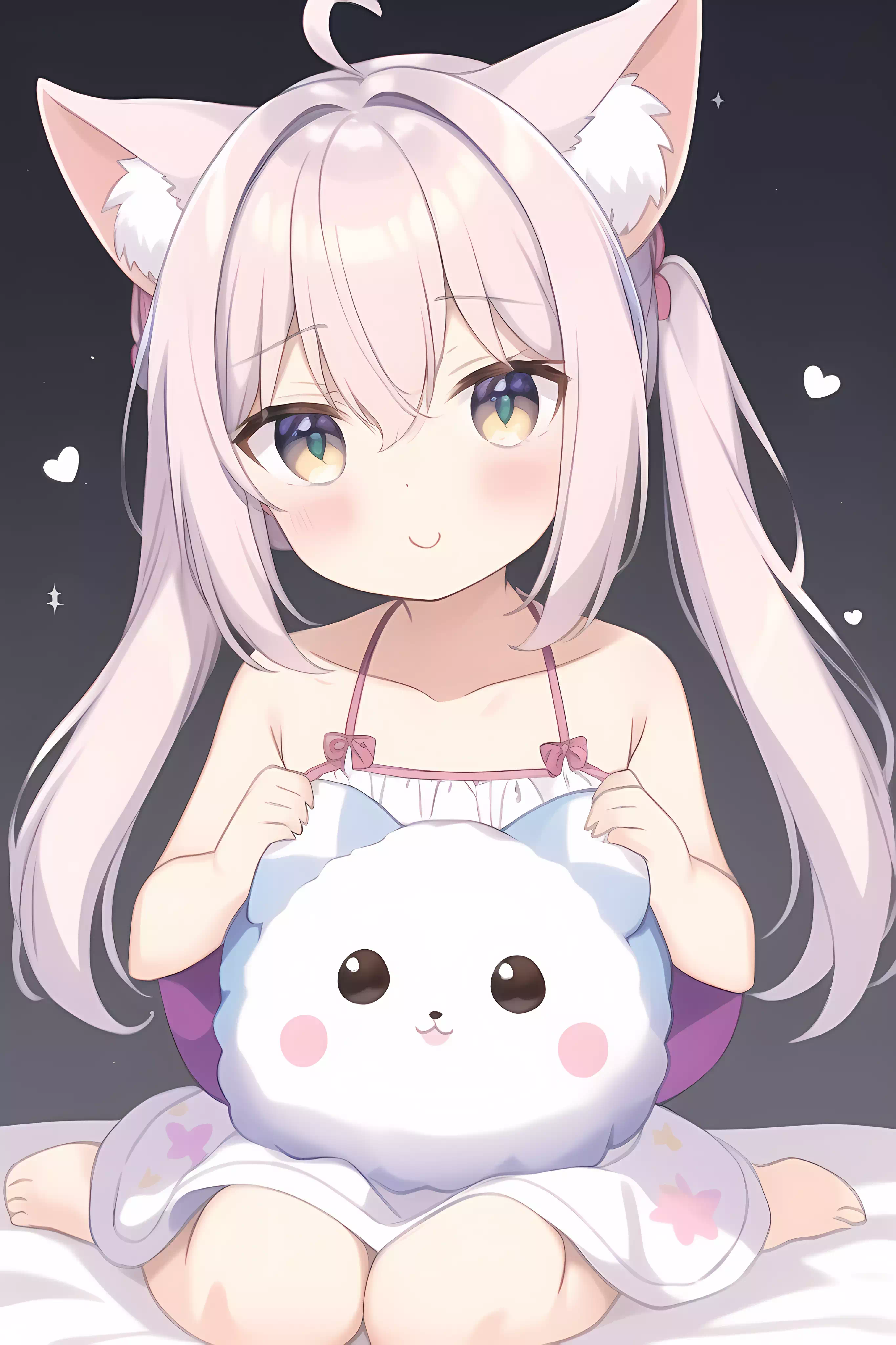 白髪けもみみ幼女と謎の動物