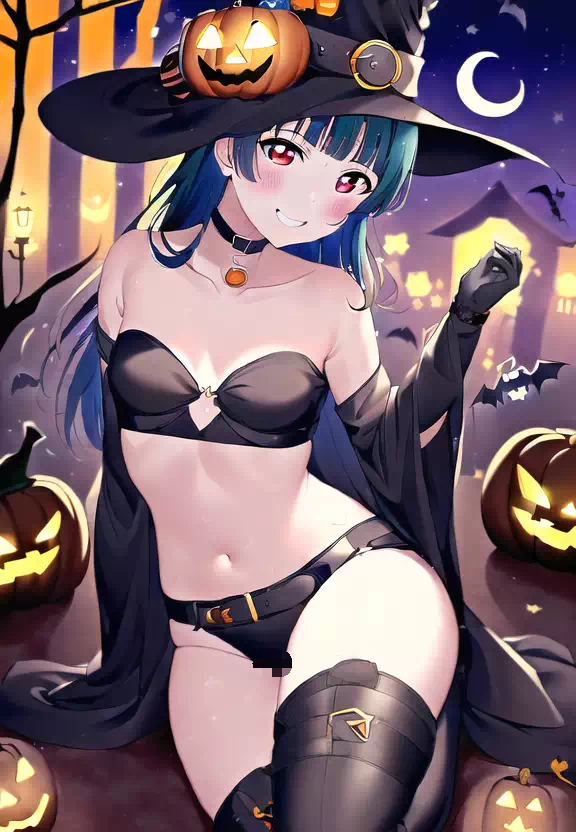 (ハロウィンの皮を被った)痴女魔女衣装 善子集