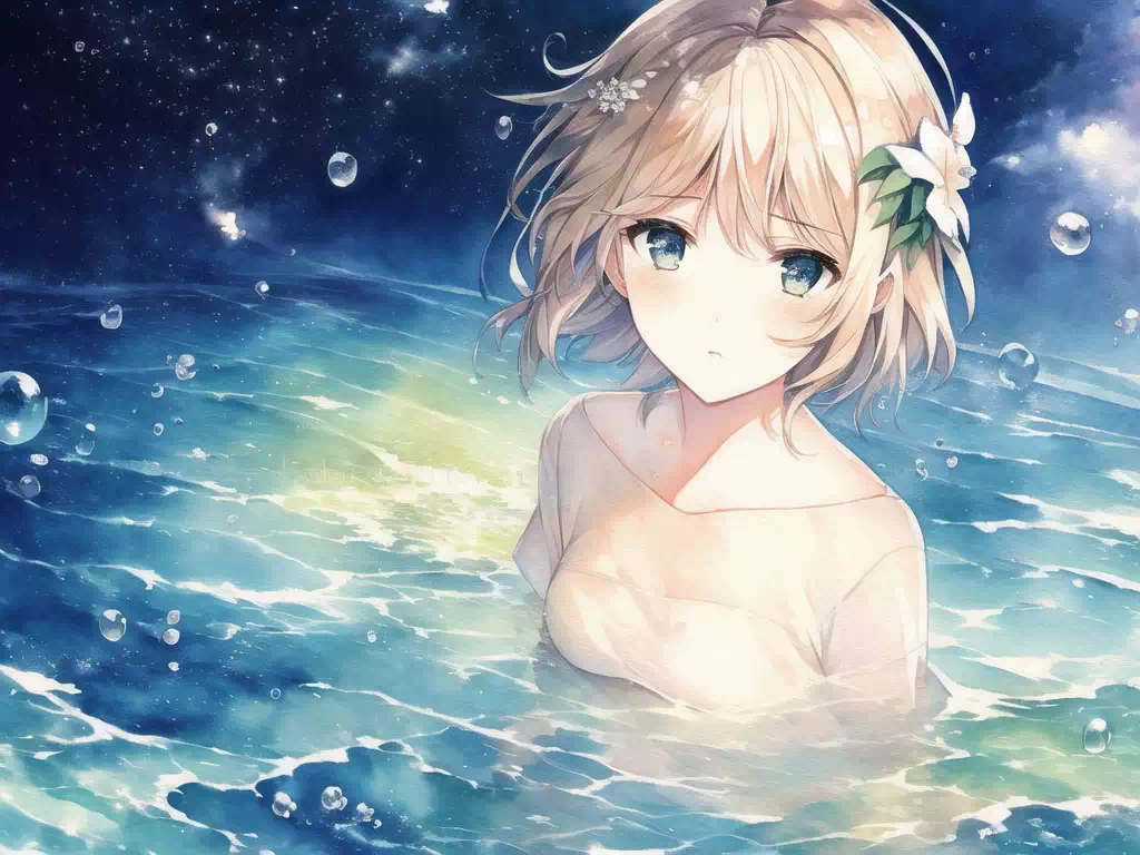 夜空の金髪少女