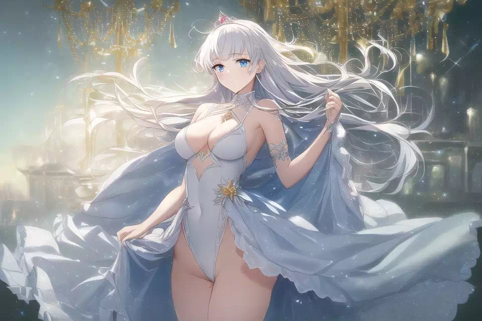素敵なドレスを着たお姫様